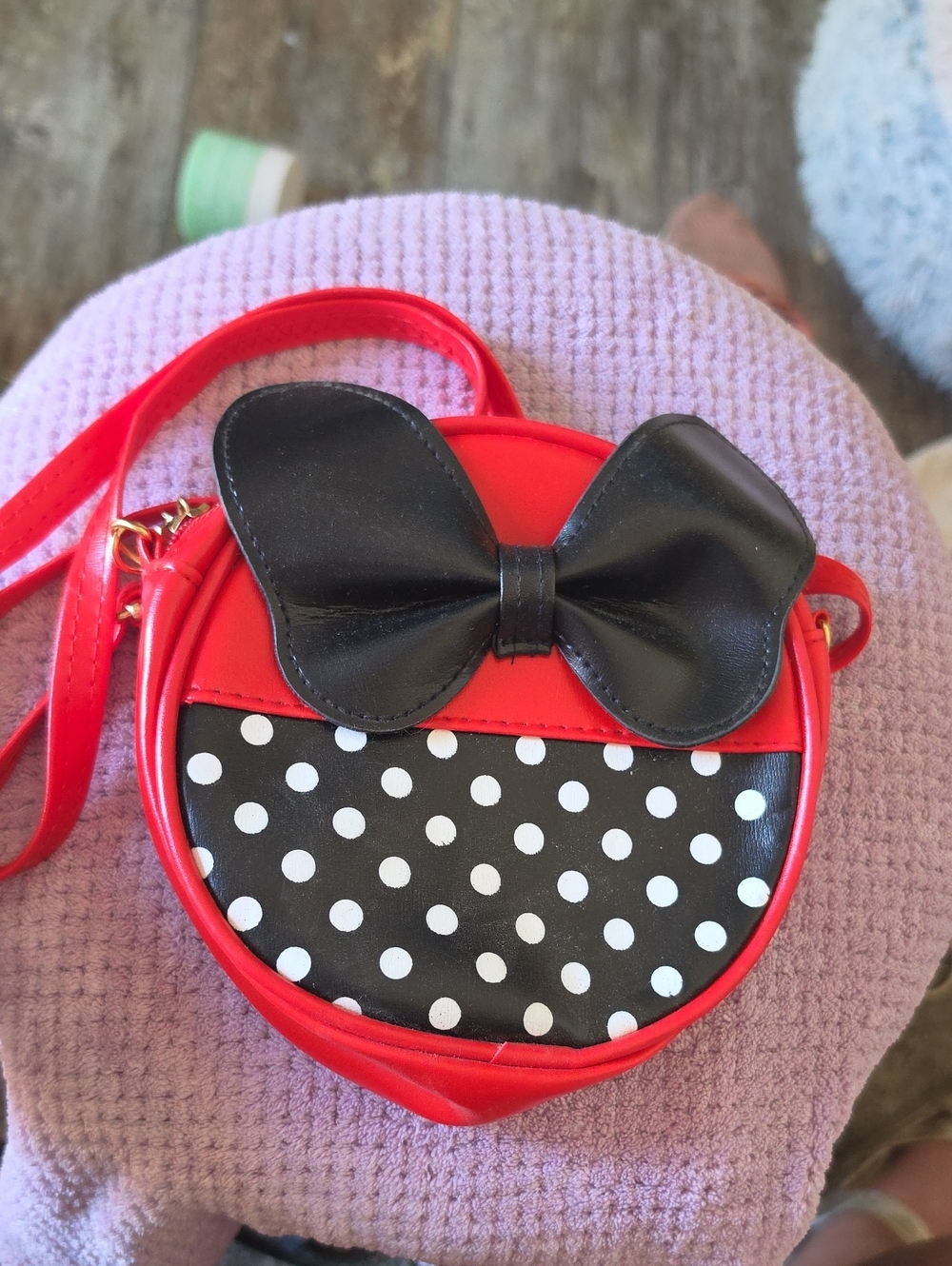 Kids Red Polka Dot Bow Crossbody Bag